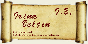 Irina Beljin vizit kartica